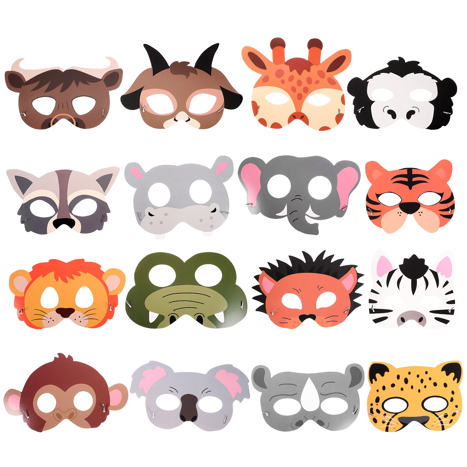 Kids Face Mask - 16Pcs Animal Paper Masks for Kids