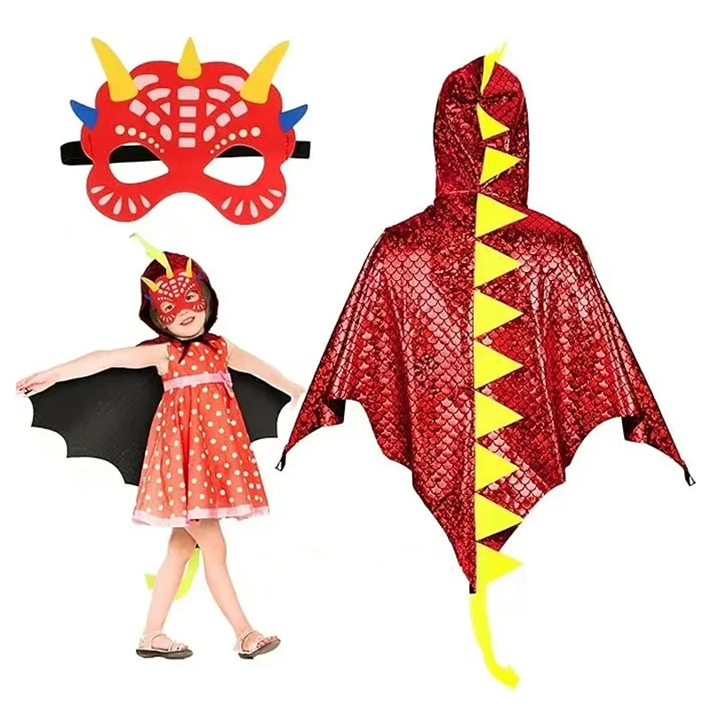 Child Green Dinosaur Cloak wit - Kids Face Mask incelemesi ve fiyatı