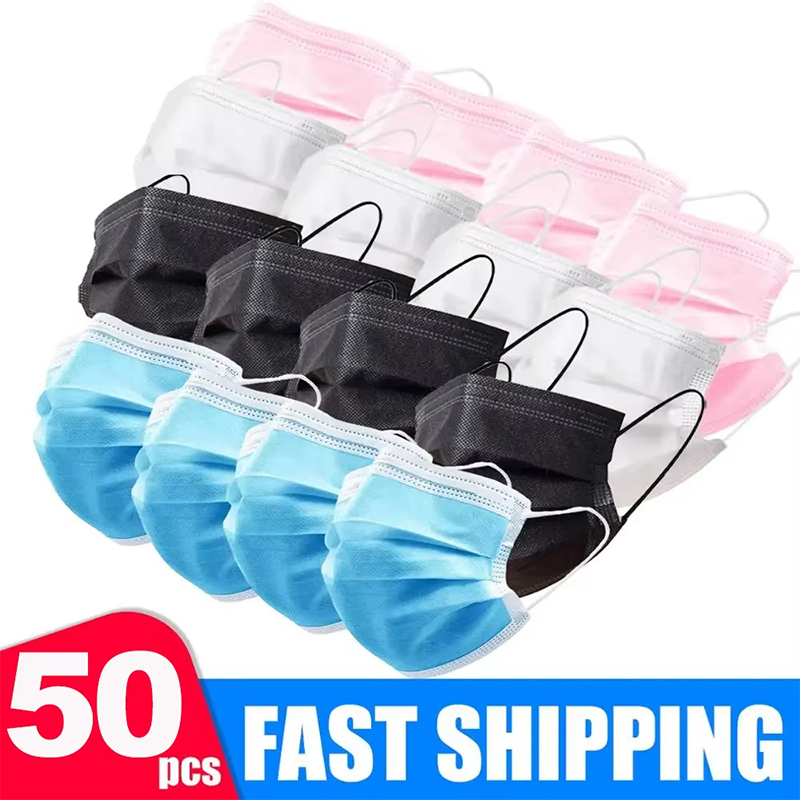 50Pcs 3-layer Mask Face Masks  - Disposable Mask Blue incelemesi ve fiyatı
