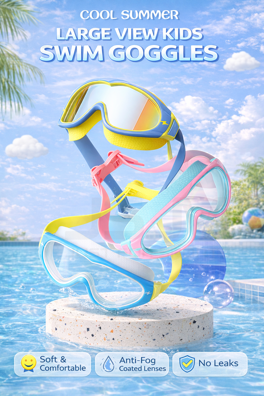 JSJM Kids Swimming Goggles Big - Silicone Mask Bracket incelemesi ve fiyatı