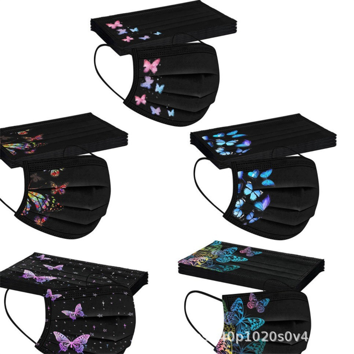 50pcs colorful butterfly print - Disposable Surgical Mask incelemesi ve fiyatı