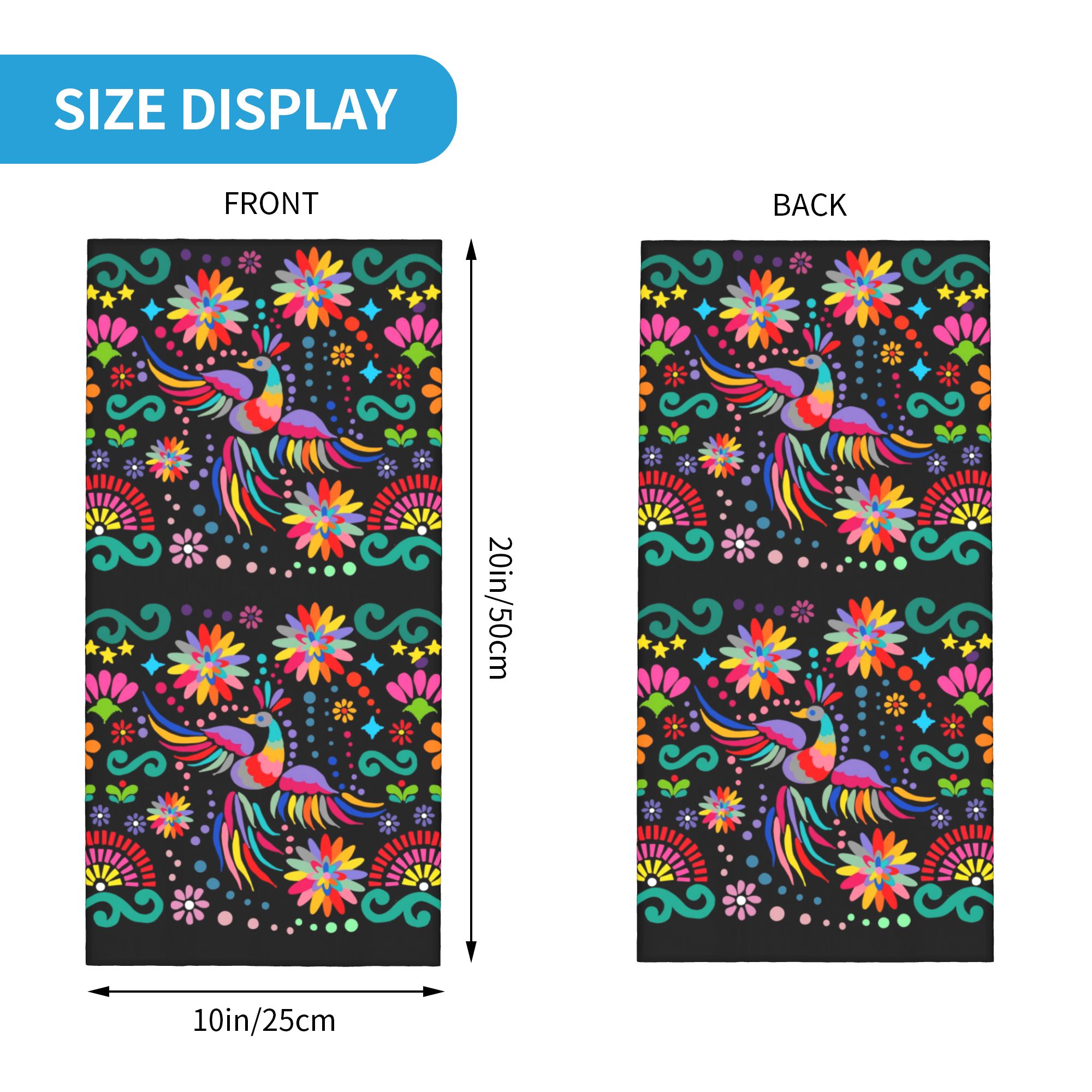 Custom Mexican Floral Flower T - Neck Gaiter Face Cover incelemesi ve fiyatı