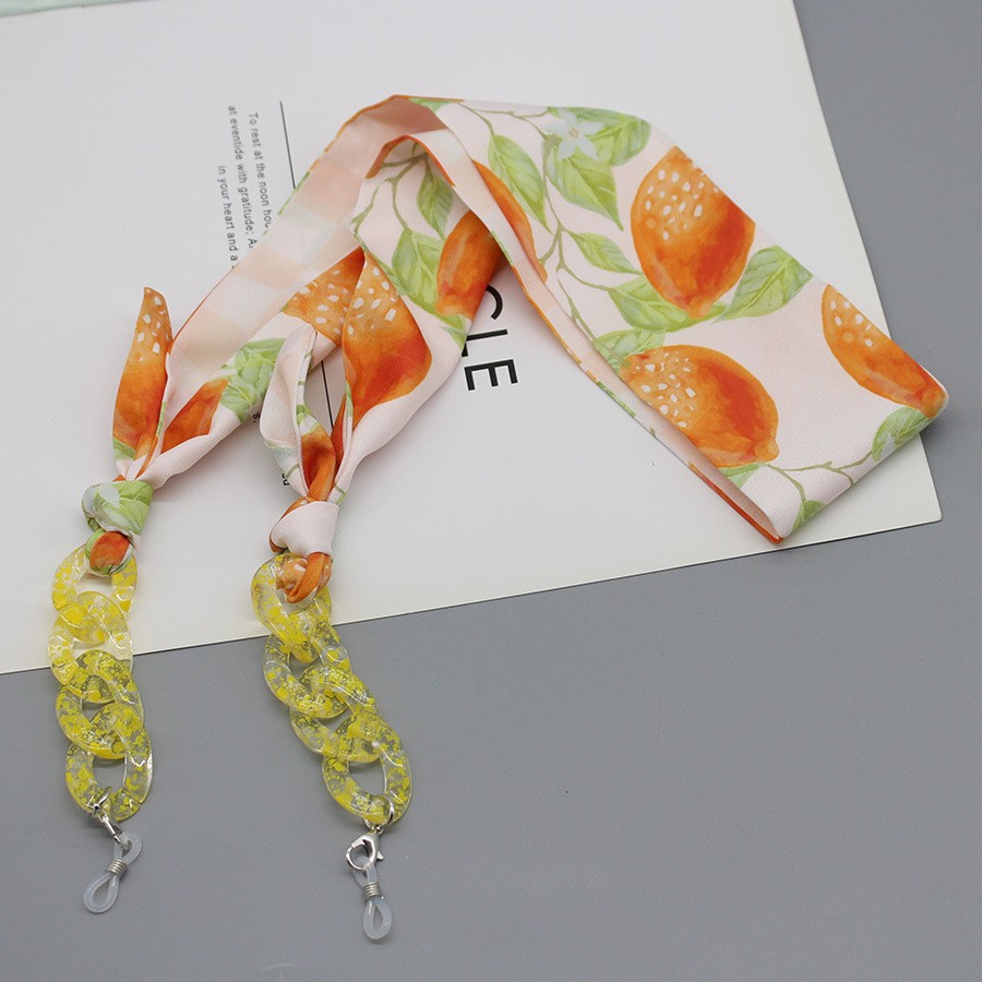 Bohemia Print Silk Scarf Glass - Mask Chain Holder incelemesi ve fiyatı