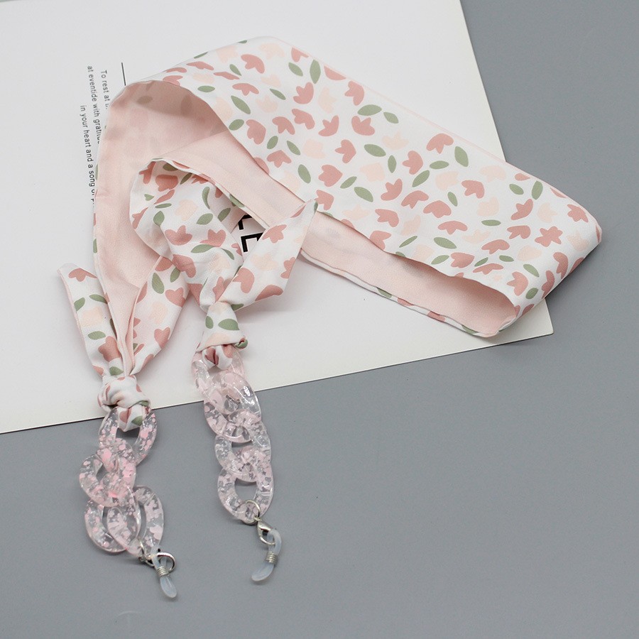 Bohemia Print Silk Scarf Glass - Mask Chain Holder incelemesi ve fiyatı