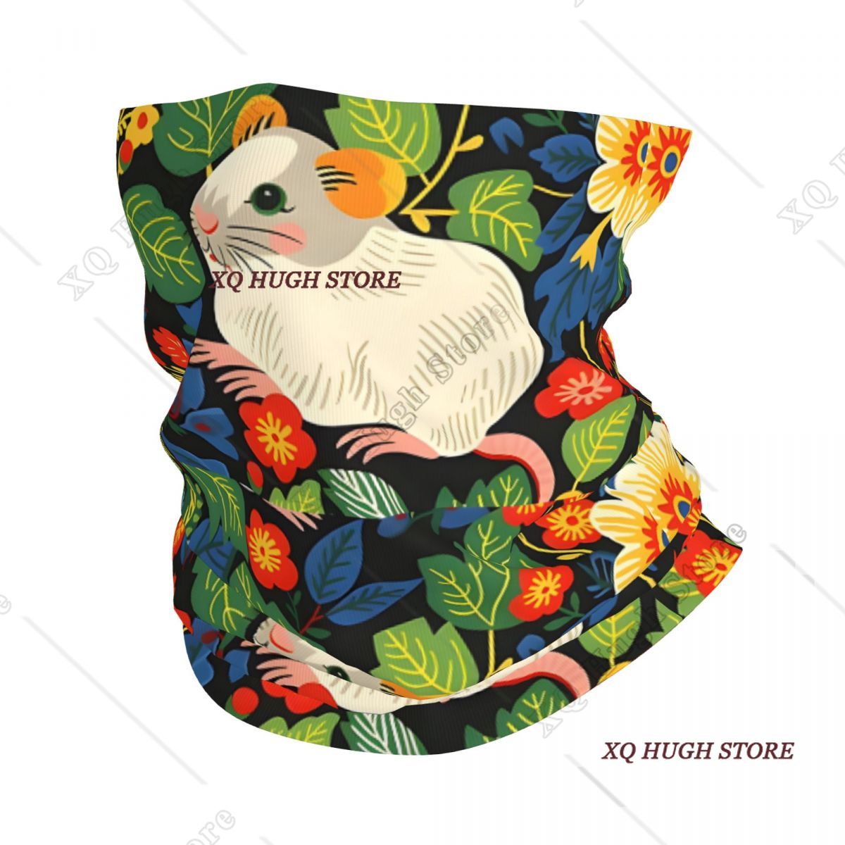 Cute Hamsters And Colourful Fl - Neck Gaiter Face Cover incelemesi ve fiyatı