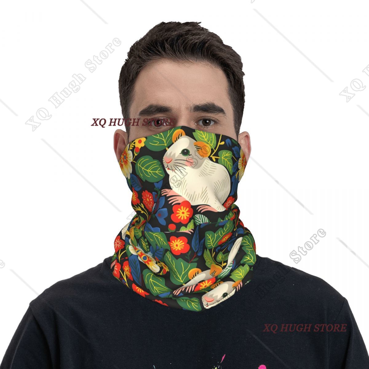 Cute Hamsters And Colourful Fl - Neck Gaiter Face Cover incelemesi ve fiyatı